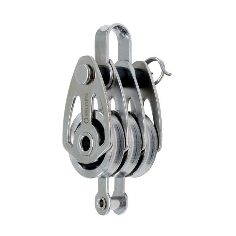 Selden 25mm Triple High Load Blocks with Pin/Shackle + Becket: Part No: 402-201-11R