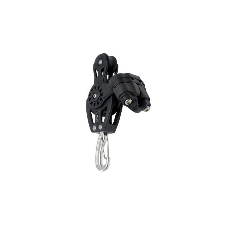 Seldén Ball Bearing 40mm Single Block with Hook + Fiddle + Becket + Cam Cleat Seldén Ball Bearing 40mm Single Block with Hook + Fiddle + Becket + Cam Cleat