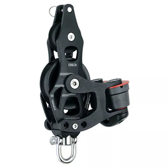 Harken 60 mm Aluminum Element Fiddle Block - Swivel, Becket, Cam Cleat | 60 mm | 6264