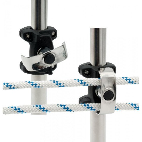 Double Fairlead for endless Code Zero/Gennaker furling line; Fit dia25/30 mm Stanchions; Spring Loaded Stainless Gate
